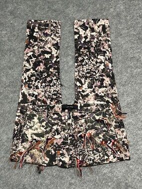 Isabel Marant Floral Patterned Fringe Threaded Jeans
